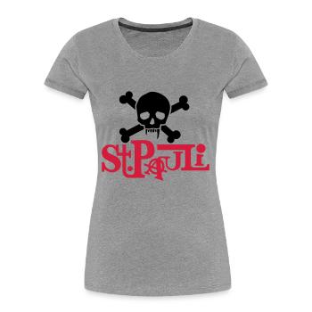 pauli01_2f - T-shirt bio Premium Femme - gris chiné - Devant - Mia (176cm)