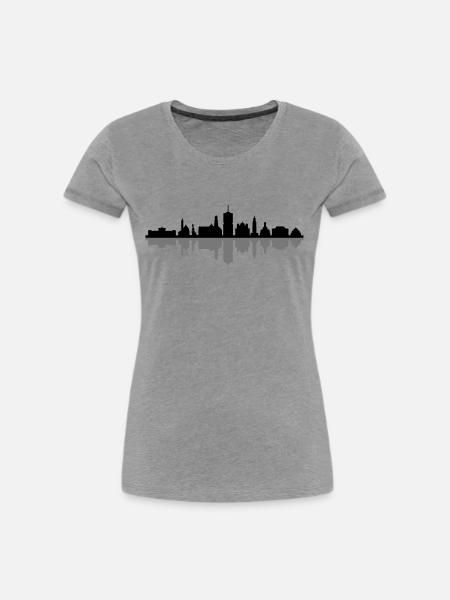 Skyline - Augsburg - Frauen Premium Bio T-Shirt - Grau meliert