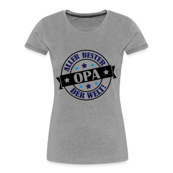 allerbester_opa_002 - Frauen Premium Bio T-Shirt - Grau meliert - Vorne - Mia (176cm)