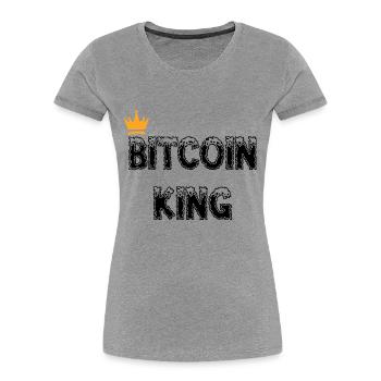 Bitcoin Trading Crypto Stocks - T-shirt bio Premium Femme - gris chiné - Devant - Mia (176cm)