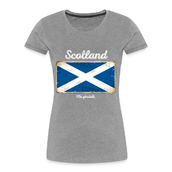 Scotland my Love - Frauen Premium Bio T-Shirt - Grau meliert - Vorne - Mia (176cm)