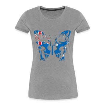 Flagge der offiziellen Bundesstaaten Australiens - Frauen Premium Bio T-Shirt - Grau meliert - Vorne - Mia (176cm)