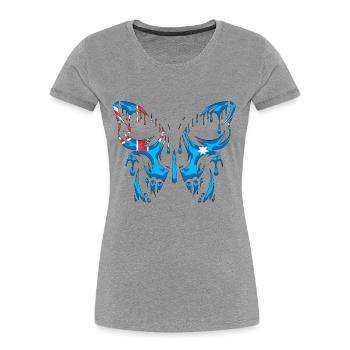 Flagge der offiziellen Bundesstaaten Australiens - Frauen Premium Bio T-Shirt - Grau meliert - Vorne - Mia (176cm)