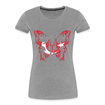Türkei Land Flagge Offizielle Staaten Kontinent - Frauen Premium Bio T-Shirt - Grau meliert - Vorne - Mia (176cm)