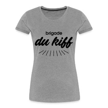 Brigade du kiff - T-shirt bio Premium Femme - gris chiné - Devant - Mia (176cm)