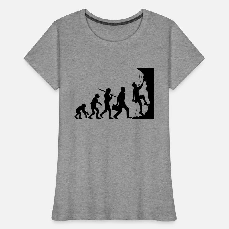 évolution évolution née raide paroi monte T-shirt bio Premium Femme