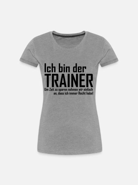 Trainer - Frauen Premium Bio T-Shirt - Grau meliert