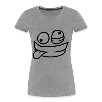 Visage de psychopathe comique - T-shirt bio Premium Femme - gris chiné - Devant - Mia (176cm)