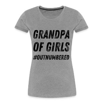 Opa der Mädchen in der Unterzahl - Frauen Premium Bio T-Shirt - Grau meliert - Vorne - Mia (176cm)