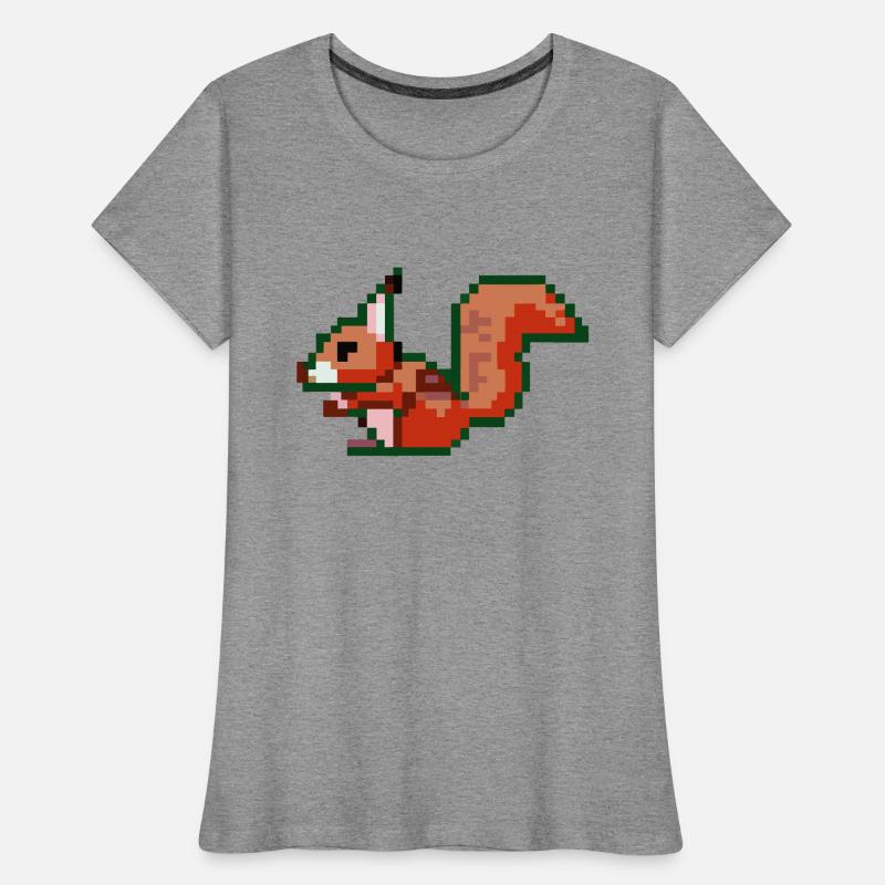 Squirrel Pixel Art Gift Idea Women's Premium Organic T-Shirt