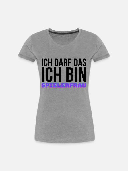 Spielerfrau - Frauen Premium Bio T-Shirt - Grau meliert