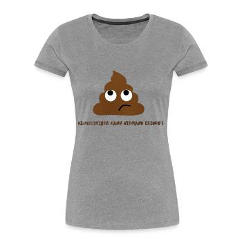 Klugscheißer - Frauen Premium Bio T-Shirt - Grau meliert - Vorne - Mia (176cm)