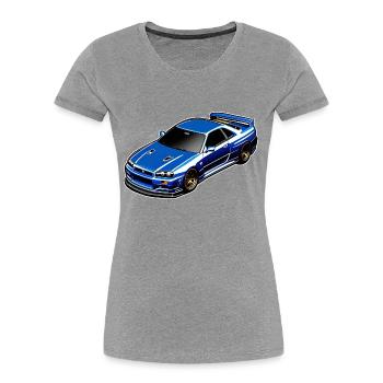 Jdm / Tuning / Turbocharger / Rims / Chiptuning - Women's Premium Organic T-Shirt - heather grey - Front - Mia (176cm)