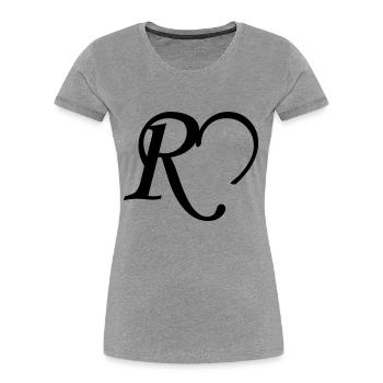 Heart letter R - Women's Premium Organic T-Shirt - heather grey - Front - Mia (176cm)