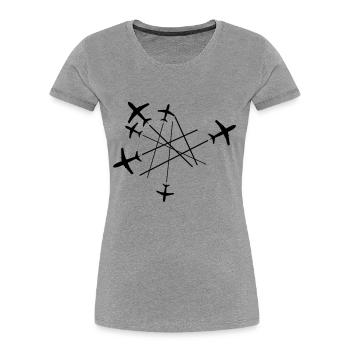 chemtrails many lines top down plane fly pilot mac - Women's Premium Organic T-Shirt - heather grey - Front - Mia (176cm)