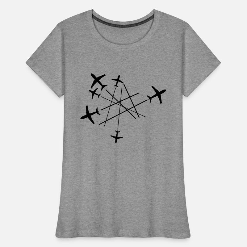 chemtrails many lines top down plane fly pilot mac Women's Premium Organic T-Shirt