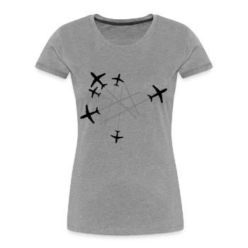 chemtrails many lines top down plane fly pilot mac - Women's Premium Organic T-Shirt - heather grey - Front - Mia (176cm)