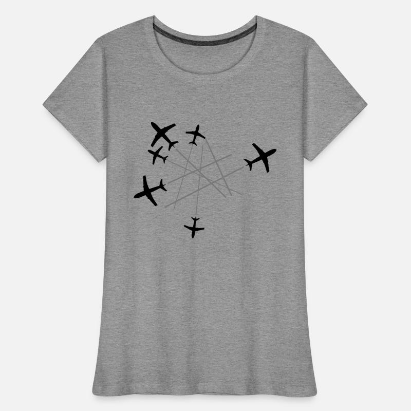 chemtrails many lines top down plane fly pilot mac Women's Premium Organic T-Shirt