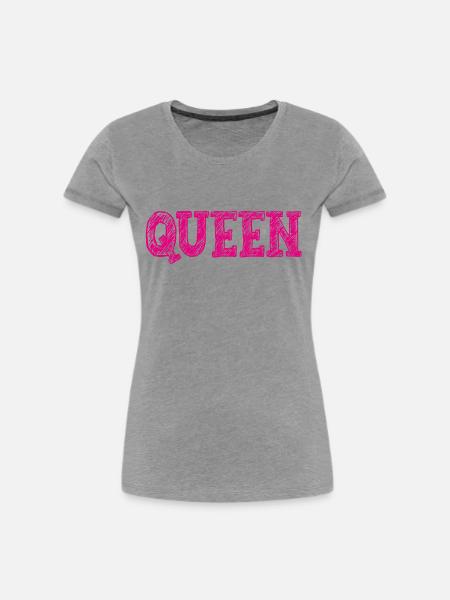 KÖNIGIN - Frauen Premium Bio T-Shirt - Grau meliert