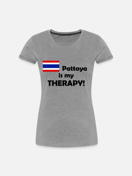 Pattaya is my Therapy - Frauen Premium Bio T-Shirt - Grau meliert