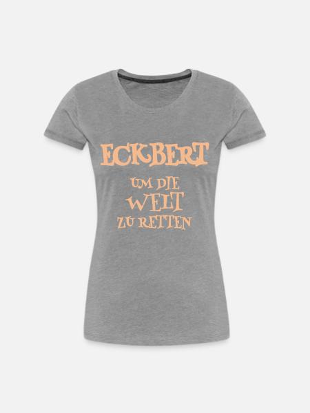 Eckbert als Helfer - Frauen Premium Bio T-Shirt - Grau meliert