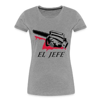 el jefe - Frauen Premium Bio T-Shirt - Grau meliert - Vorne - Mia (176cm)