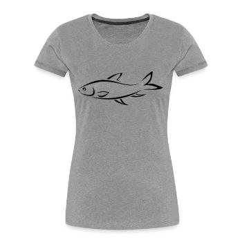 fish319 - Women's Premium Organic T-Shirt - heather grey - Front - Mia (176cm)