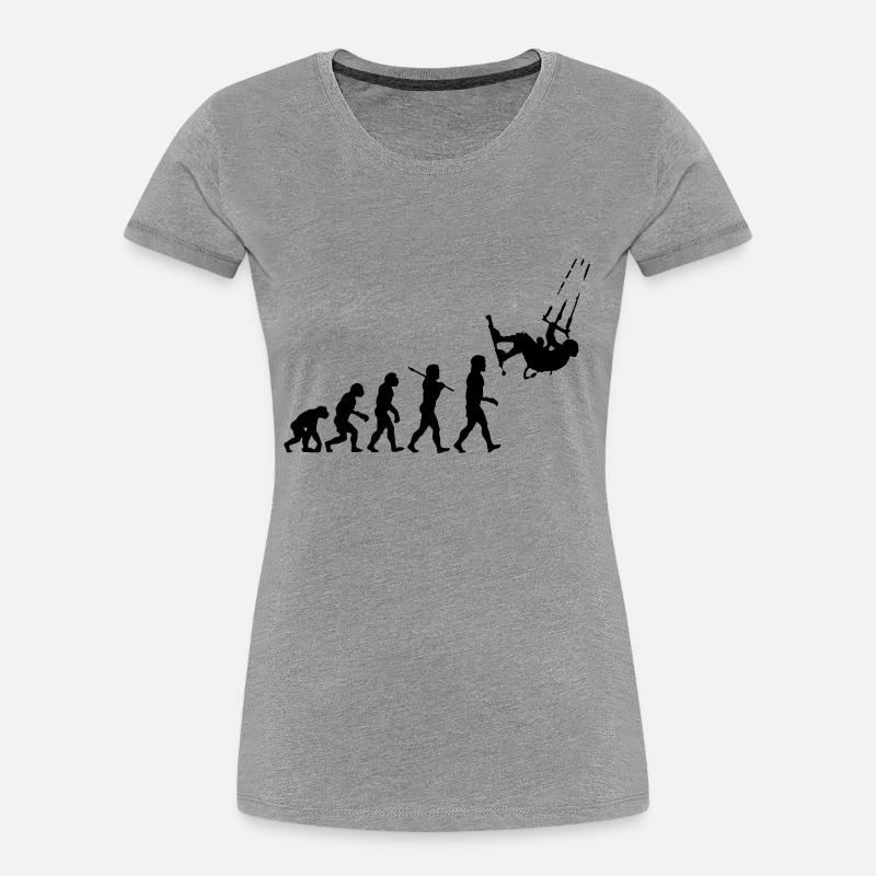 Kitesurf Evolution - T-shirt bio Premium Femme - gris chiné