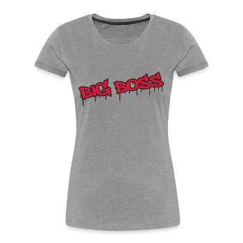 Big Boss - T-shirt bio Premium Femme - gris chiné - Devant - Mia (176cm)