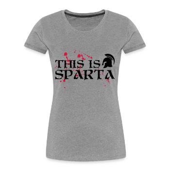 This is Sparta - Spartanier - Greece - helmet - Women's Premium Organic T-Shirt - heather grey - Front - Mia (176cm)