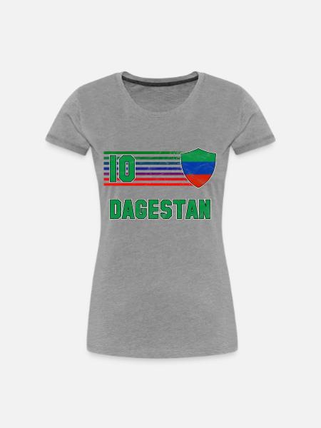 Dagestan Fußball Mannschaft - Frauen Premium Bio T-Shirt - Grau meliert