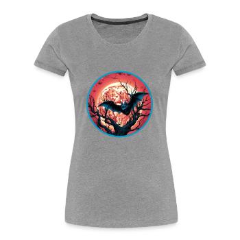 Fledermäuse Fledermaus Flughunde Halloween - Frauen Premium Bio T-Shirt - Grau meliert - Vorne - Mia (176cm)