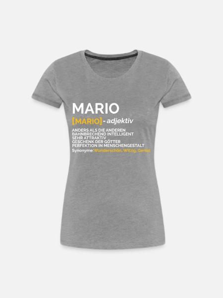 Mario - Frauen Premium Bio T-Shirt - Grau meliert