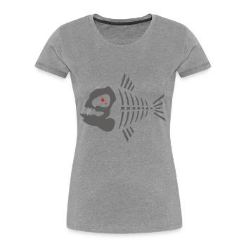 pyranha_2c_ - T-shirt bio Premium Femme - gris chiné - Devant - Mia (176cm)