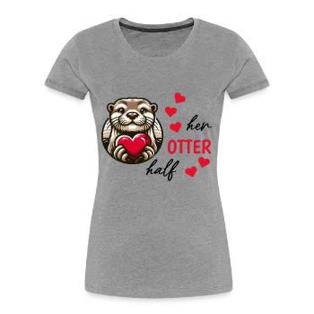 Otter half liebe geschenk - Frauen Premium Bio T-Shirt - Grau meliert - Vorne - Mia (176cm)