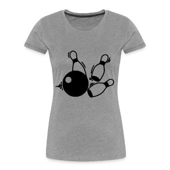 kegel team - Frauen Premium Bio T-Shirt - Grau meliert - Vorne - Mia (176cm)