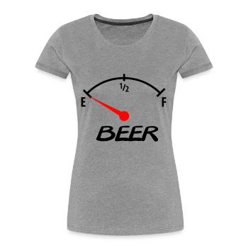 beer - Frauen Premium Bio T-Shirt - Grau meliert - Vorne - Mia (176cm)
