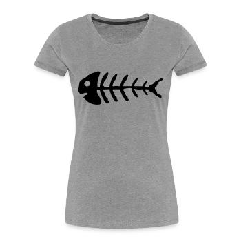 fish_bones_wo1 - Women's Premium Organic T-Shirt - heather grey - Front - Mia (176cm)