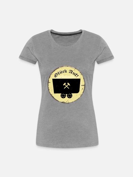 Glück Auf! - Frauen Premium Bio T-Shirt - Grau meliert