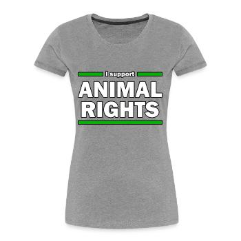 i support animal rights - Frauen Premium Bio T-Shirt - Grau meliert - Vorne - Mia (176cm)