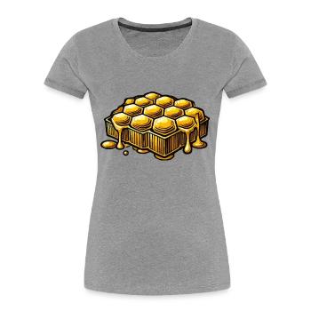 Honeycomb Honey - Women's Premium Organic T-Shirt - heather grey - Front - Mia (176cm)