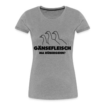 Könnten Sie mal ? - Frauen Premium Bio T-Shirt - Grau meliert - Vorne - Mia (176cm)
