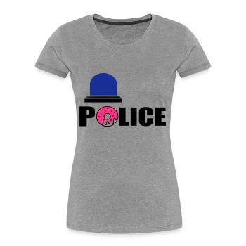 police d - Women's Premium Organic T-Shirt - heather grey - Front - Mia (176cm)