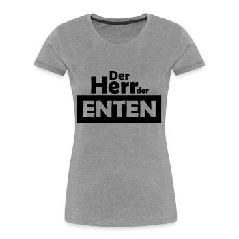 der herr der enten - Frauen Premium Bio T-Shirt - Grau meliert - Vorne - Mia (176cm)