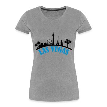 las_vegas_002 - Frauen Premium Bio T-Shirt - Grau meliert - Vorne - Mia (176cm)