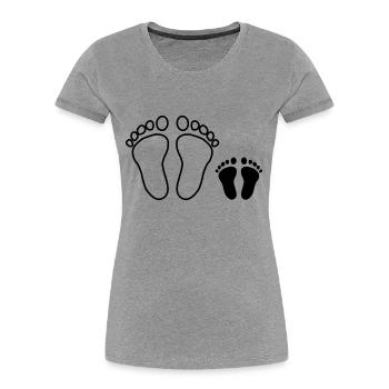 Families Footprint - Women's Premium Organic T-Shirt - heather grey - Front - Mia (176cm)