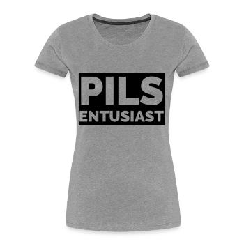 Lagerbier-Enthusiast - Frauen Premium Bio T-Shirt - Grau meliert - Vorne - Mia (176cm)