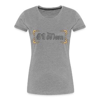 #1 Mom | Nummer 1 Mami | Beste Mutter - Frauen Premium Bio T-Shirt - Grau meliert - Vorne - Mia (176cm)