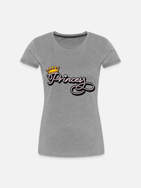 Princess - Das Prinzessinendesign - Frauen Premium Bio T-Shirt - Grau meliert