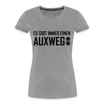 Es gibt immer einen Auxweg - Tontechnik - Frauen Premium Bio T-Shirt - Grau meliert - Vorne - Mia (176cm)